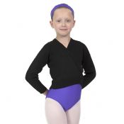 Girls Black Knitted Ballet Crossover Cardigan